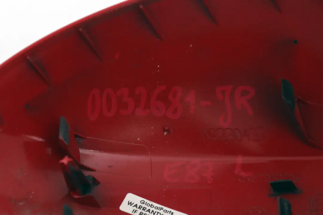 Left N/S Cover Cap Casing Wing Mirror Japanrot Red to BMW 1 Series 1 E87 with Part number 0032681 BMW 1 Series 1 E87 Left N/S Cover Cap Casing Wing Mirror Japanrot Red - SKU 0032681-JR - Part number 0032681