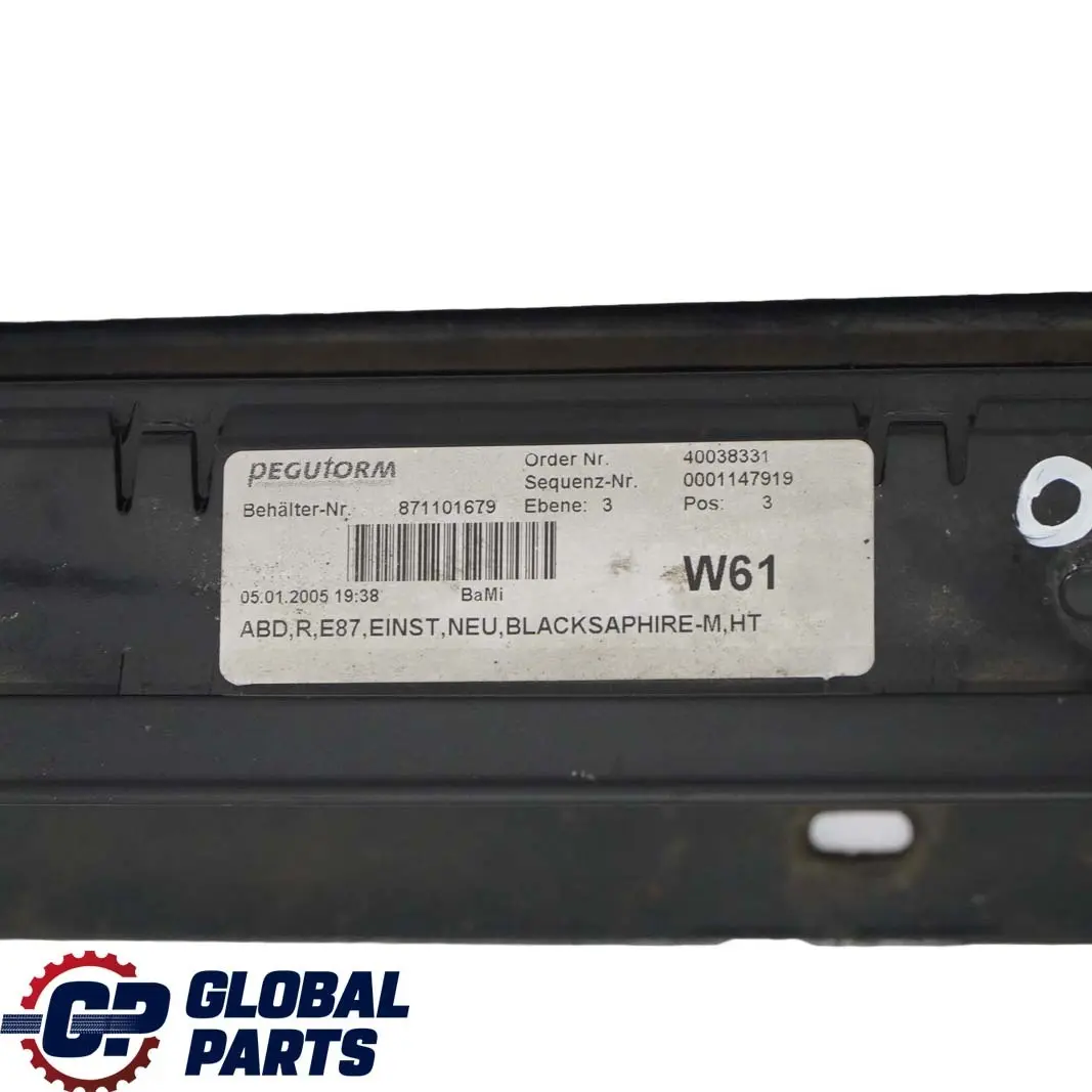 BMW 1 E87 3 Sill Strip Side Skirt Right O/S Black Sapphire Metallic - 475 - SKU 0032948-BS3 - Part number 0032948