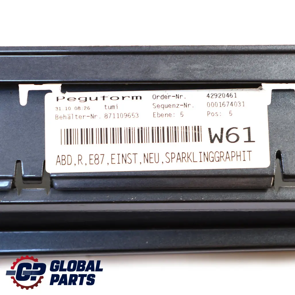 BMW 1 Series 11 E87 Sill strip Side Skirt Right O/S Sparkling Graphite Metallic - SKU 0032948-SG11 - Part number 0032948