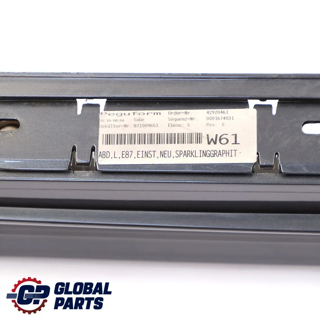  @BMW 1 Series E87 Sill Strip Side Skirt Left N/S Sparkling Graphite Metallic A22 - SKU 0032949-SG8 - Part number 0032949