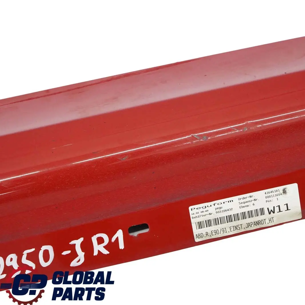 Schwellerleiste Blende Schweller Rechts Japanrot Rot - 438 für BMW 3 E90 E91 1 mit Teilenummer 0032950 BMW 3 E90 E91 1 Schwellerleiste Blende Schweller Rechts Japanrot Rot - 438 - SKU 0032950-JR1 - Teilenummer 0032950