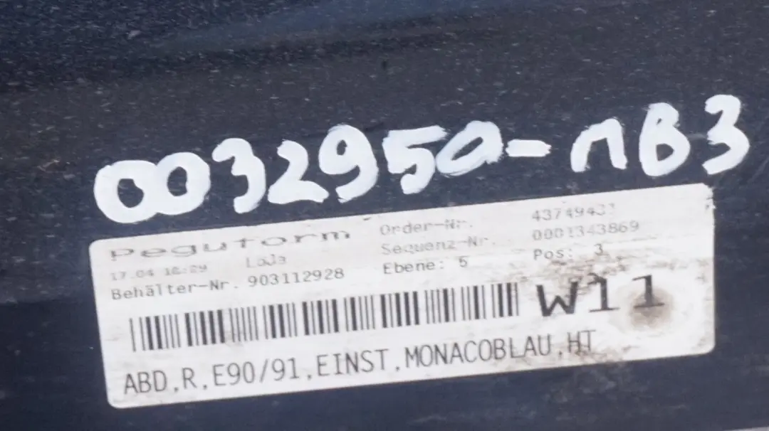 BMW 3 Series E90 E91 Sill Strip Side Skirt Right O/S Monacoblau Monaco Blue - SKU 0032950-MB3 - Part number 0032950