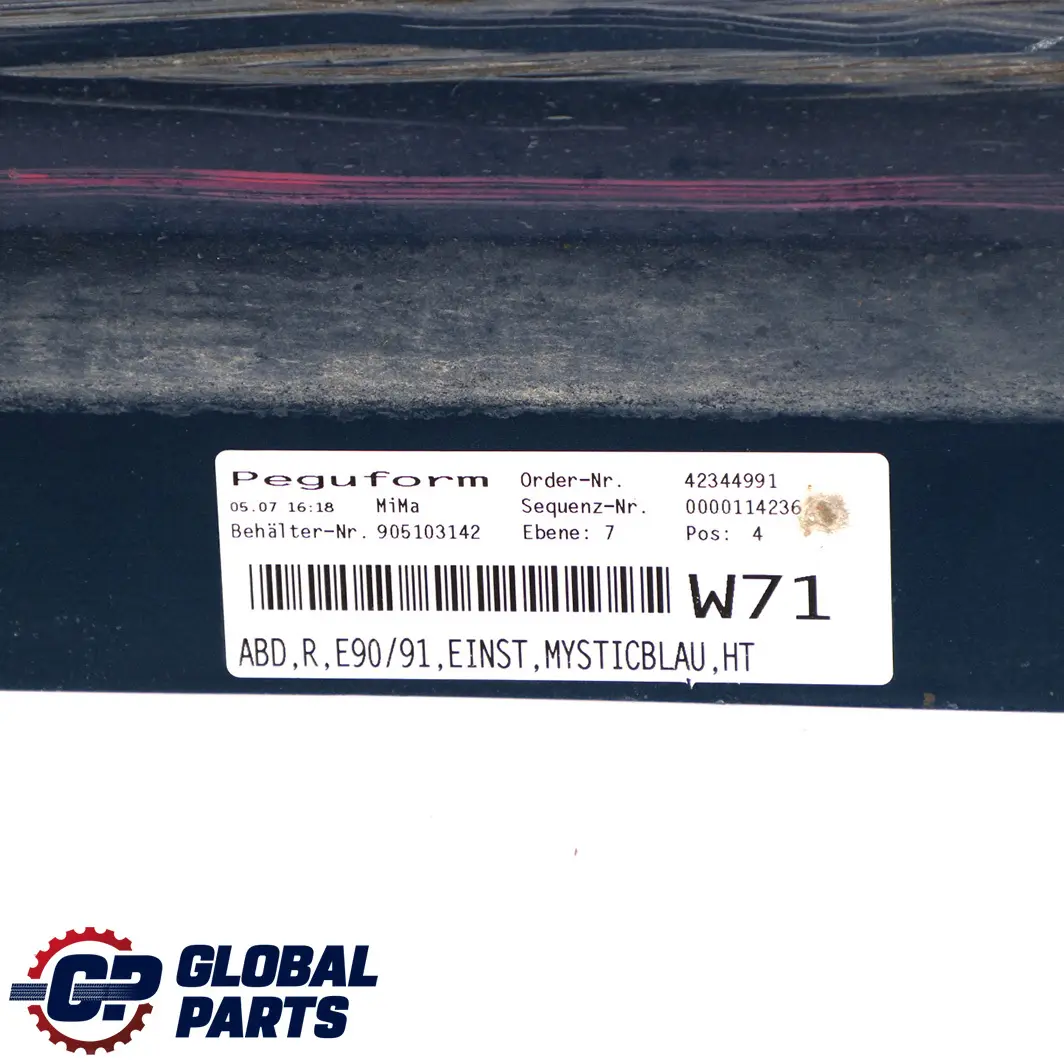BMW 3 E90 E91 Sill Strip Side Skirt Right O/S Mysticblau Mystic Blue - A07 - SKU 0032950-MYS2 - Part number 0032950