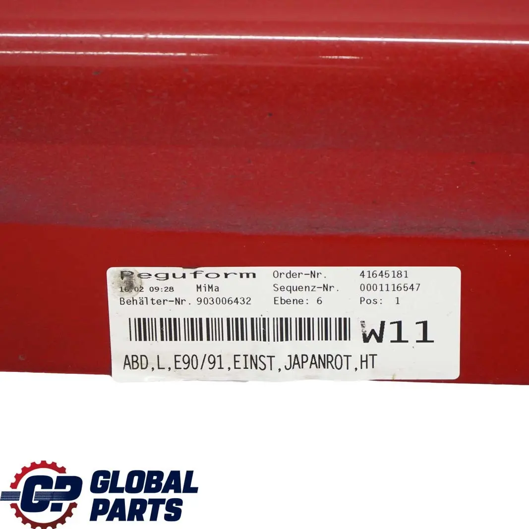 BMW E90 E91 Listello Portiera Apertura Gonna SX Rosso Giappone Rosso - 438 - SKU 0032951-JR2 - Numero di parte 0032951