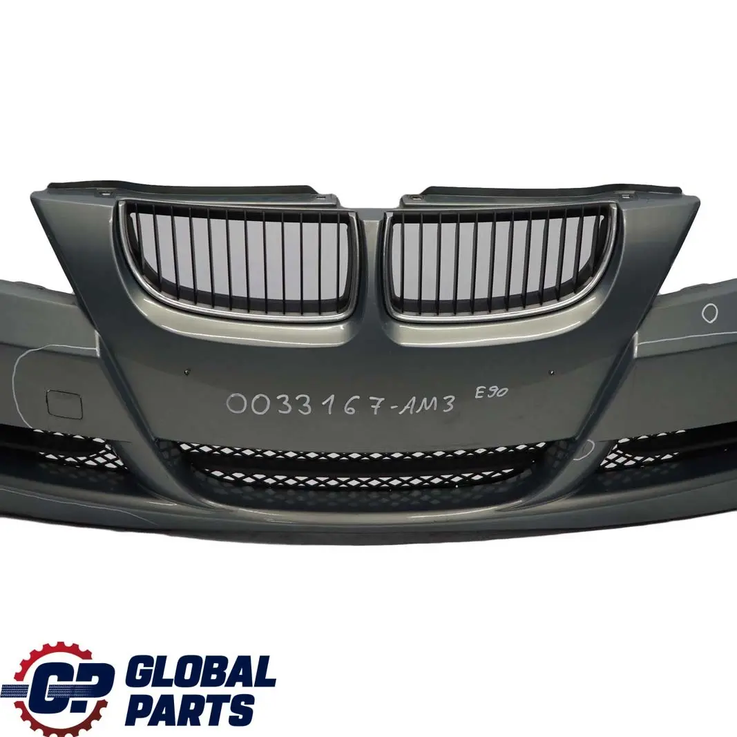 BMW 3 Series E90 E91 3 Complete Front Bumper Trim Panel Arktis Metallic - A34 - SKU 0033167-AM3 - Part number 0033167