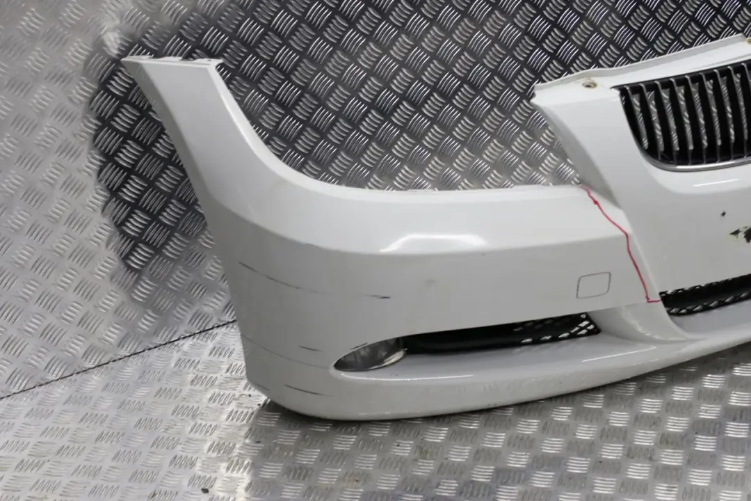 BMW 3 E90 E91 Front Bumper Trim Panel Complete Alpinweiss White - 300 - SKU 0033167-AW - Part number 0033167