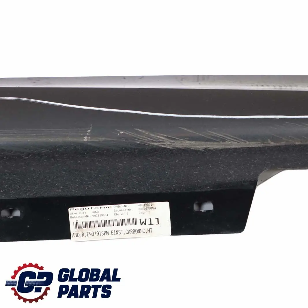 BMW 3 E90 E91 M Sport Sill Strip Side Skirt Right O/S Carbonschwarz Black - 416 - SKU 0033440-CAR4 - Part number 0033440