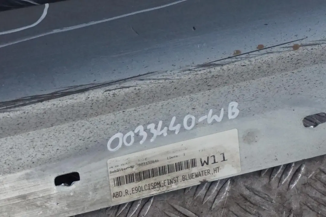 Sill Strip Side Skirt Right O/S Bluewater Metallic - 896 to BMW 3 E90 E91 M Sport with Part number 0033440 BMW 3 E90 E91 M Sport Sill Strip Side Skirt Right O/S Bluewater Metallic - 896 - SKU 0033440-WB - Part number 0033440