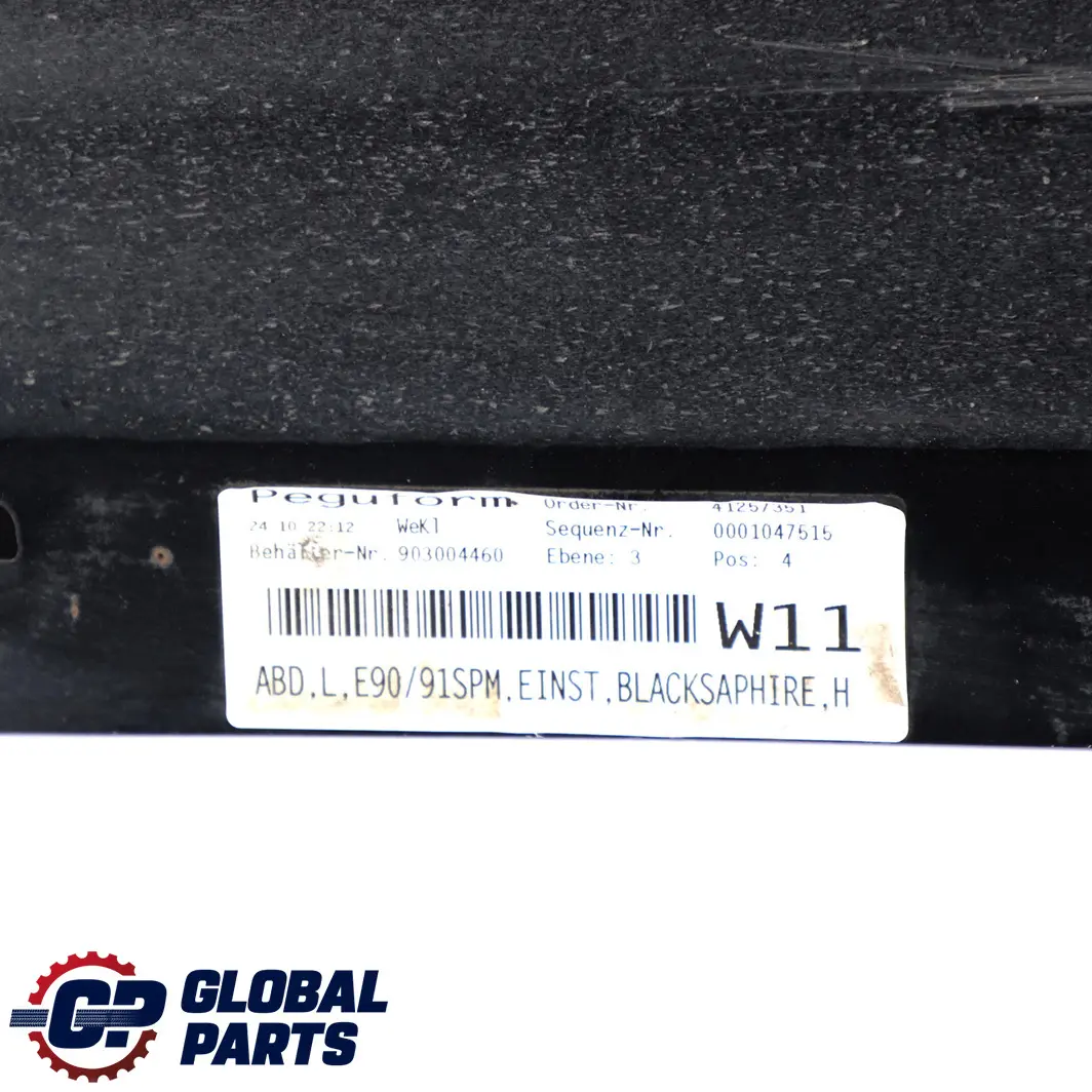 BMW 3 E90 E91 M Sport Sill Strip Side Skirt Left N/S Black Sapphire - 475 - SKU 0033441-BS4 - Part number 0033441