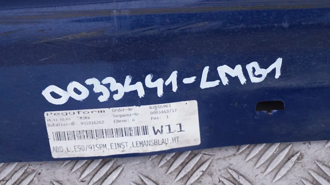 BMW 3 Series 2 E90 E91 M Sport Sill Strip Side Skirt Left N/S Le Mans Blau Blue - SKU 0033441-LMB2 - Part number 0033441