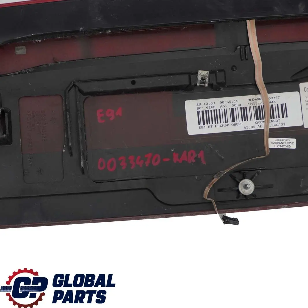 BMW E91 Touring Trunk Lid Spoiler Trasero Karmesinrot Rojo Carmesi - A61 - SKU 0033470-KAR1 - Número de pieza 0033470