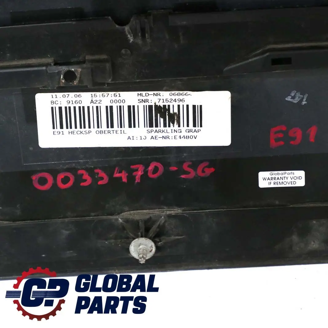 Heckspoiler Spoiler Heckklappe Sparkling Graphite Metallic für BMW 3 er E91 LCI mit Teilenummer 0033470 BMW 3 er E91 LCI Heckspoiler Spoiler Heckklappe Sparkling Graphite Metallic - SKU 0033470-SG - Teilenummer 0033470