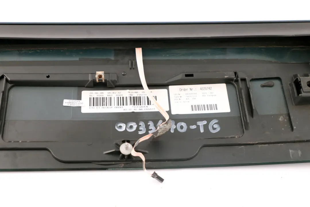 Spoiler Trim Tiefgruen Deep Green Metallic A43 to BMW 3 Series E91 Touring Rear with Part number 7167172 BMW 3 Series E91 Touring Rear Spoiler Trim Tiefgruen Deep Green Metallic A43 - SKU 0033470-TG - Part number 7167172