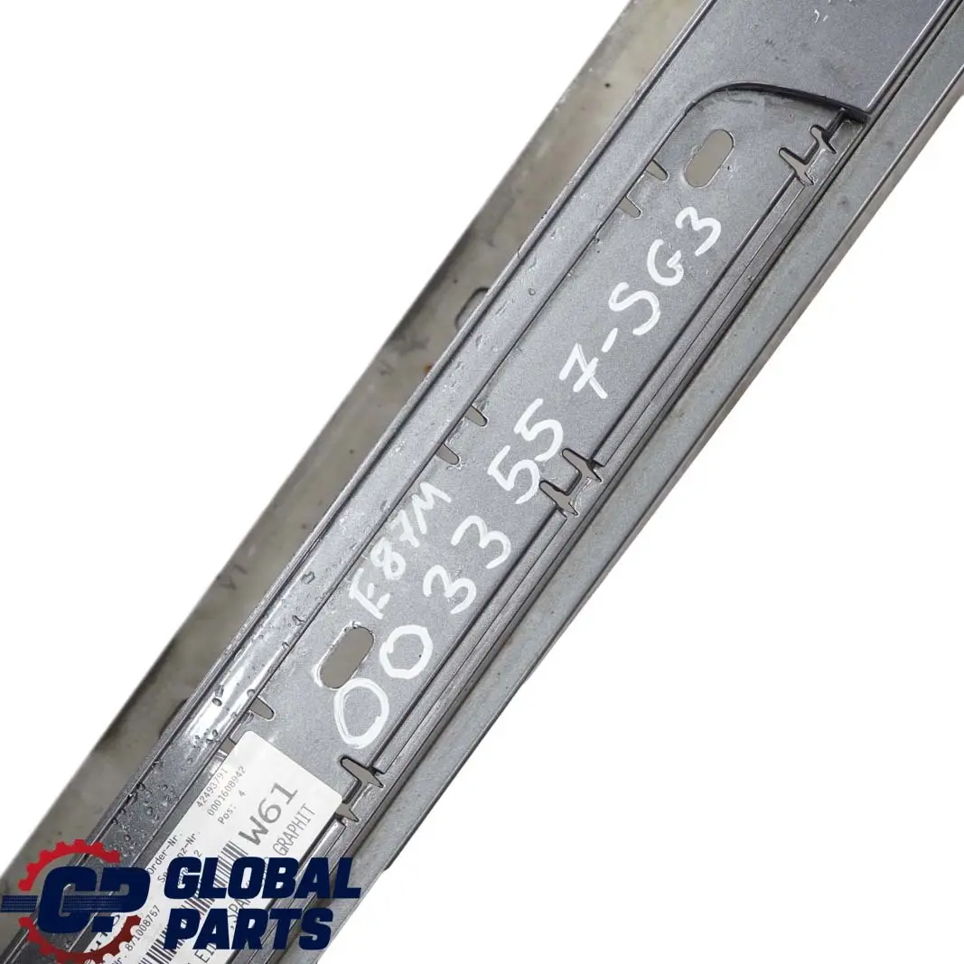 BMW 1 E87 3 M Sport Sill Strip Side Skirt Left N/S Sparkling Graphite - A22 - SKU 0033557-SG3 - Part number 0033557