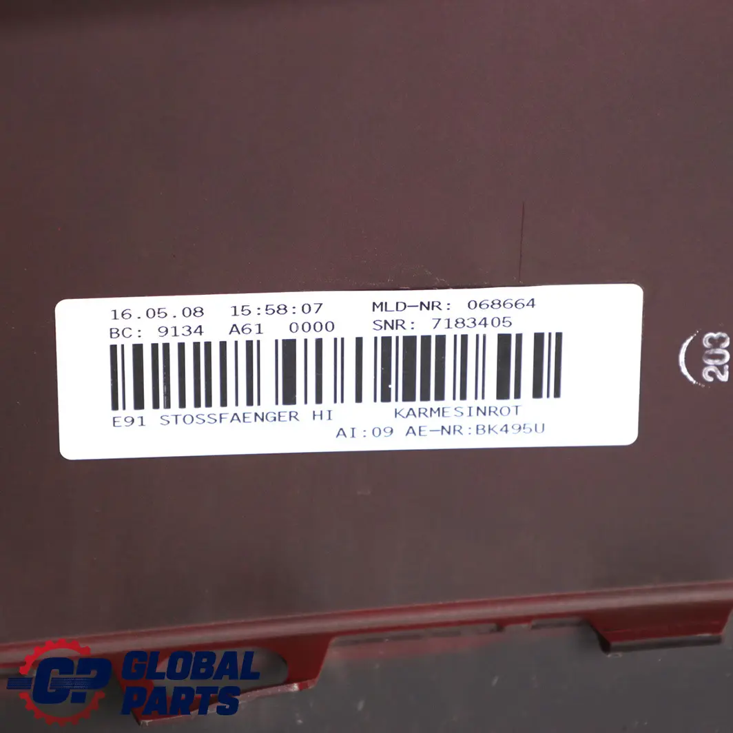 Bumper Trim Panel PDC Karmesinrot Karmesin Red - A61 to BMW E91 Touring Rear with Part number 0033596 BMW E91 Touring Rear Bumper Trim Panel PDC Karmesinrot Karmesin Red - A61 - SKU 0033596-KAR - Part number 0033596