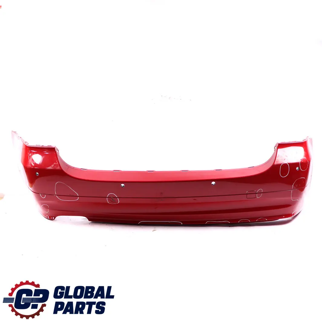 Bumper Trim Panel PDC Karmesinrot Karmesin Red - A61 to BMW E91 Touring Rear with Part number 0033596 BMW E91 Touring Rear Bumper Trim Panel PDC Karmesinrot Karmesin Red - A61 - SKU 0033596-KAR - Part number 0033596