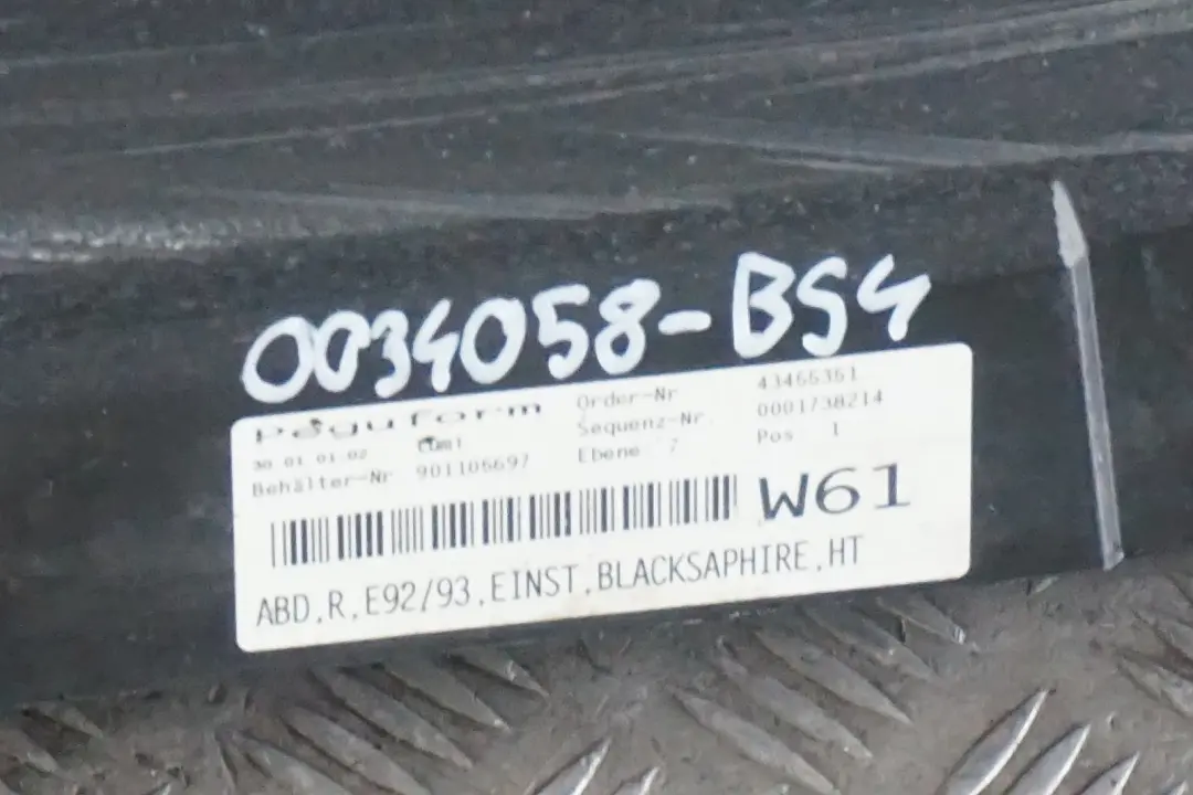 BMW 3 SERIES E92 E93 4 Sill Strip Side Skirt Right O/S Black Sapphire - 475 - SKU 0034058-BS4 - Part number 0034058