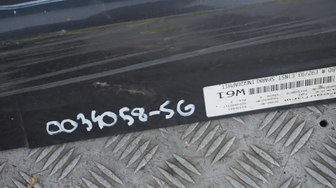 BMW E92 E93 Sill Strip Faldon Lateral Derecho Sparkling Graphite - A22 - SKU 0034058-SG - Número de pieza 0034058