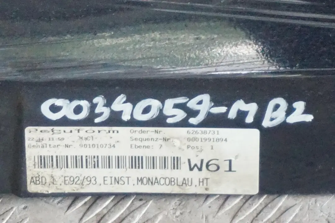 BMW 3 E92 E93 Sill Strip Side Skirt Left N/S Monacoblau Blue Metallic - A35 - SKU 0034059-MB2 - Part number 0034059