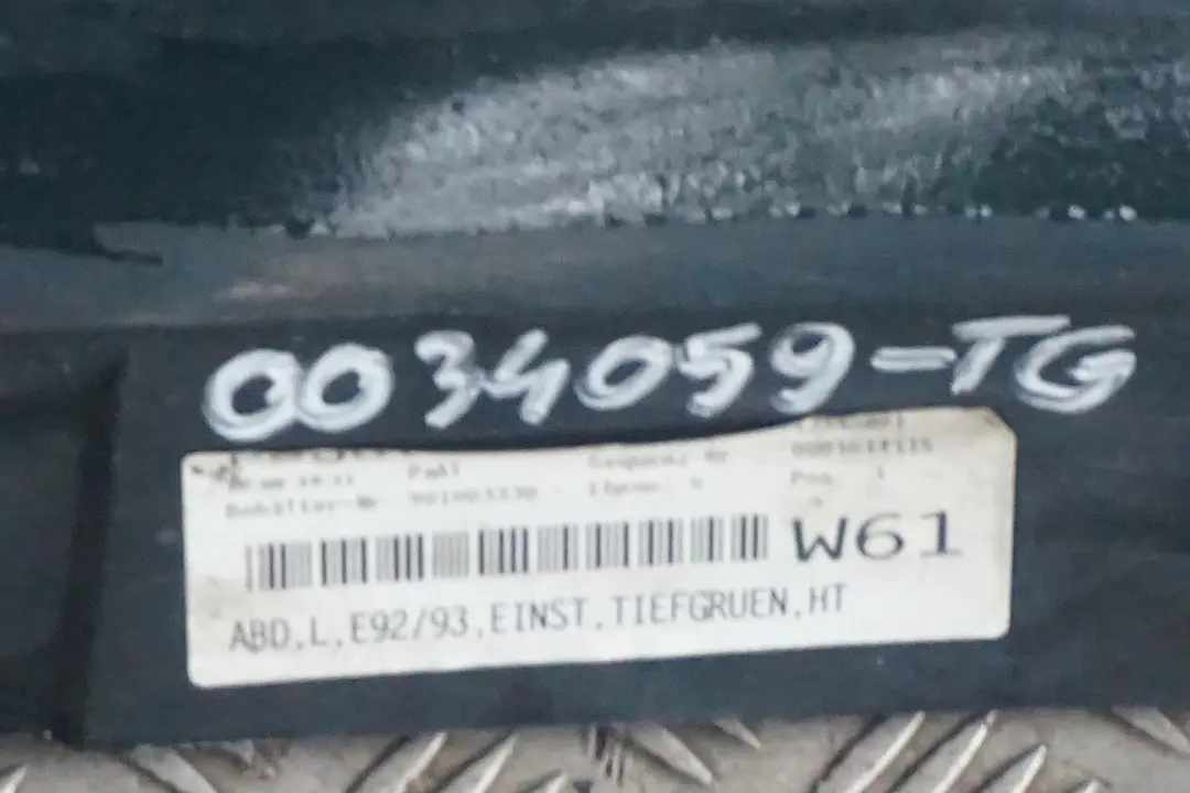 Bas de Porte Seuil A Gauche Tiefgruen Vert Metallique A43 pour BMW E92 E93 à propos du numéro de pièce 0034059 BMW E92 E93 Bas de Porte Seuil A Gauche Tiefgruen Vert Metallique A43 - SKU 0034059-TG - Numéro de pièce 0034059