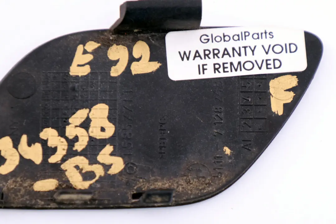 BMW E92 E93 Parachoques Delantero Flap Gancho Remolque Ojo Negro Zafiro 7128243 - SKU 0034358-BS - Número de pieza 0034358