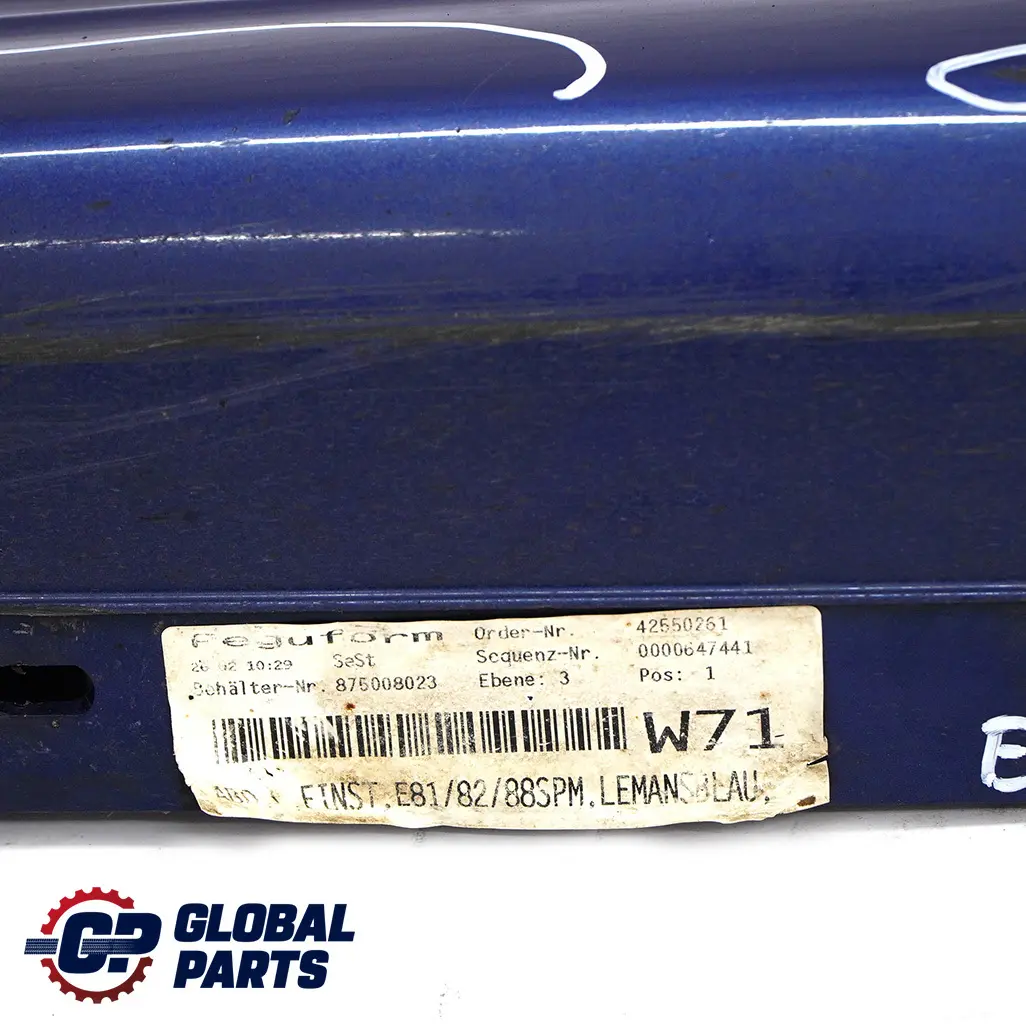 BMW 1 E81 E82 E88 5 M Sport Sill Strip Side Skirt Left N/S Le Mans Blue - 381 - SKU 0034731-LMB5 - Part number 0034731