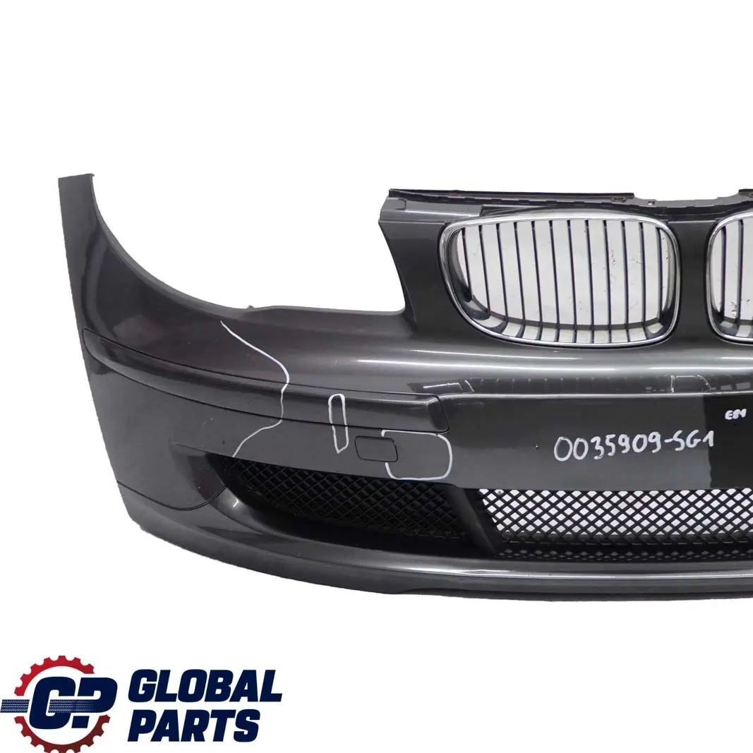 BMW 1 E81 E87 LCI 1 Complete Front Bumper Trim Panel Sparkling Graphite - A22 - SKU 0035909-SG1 - Part number 0035909