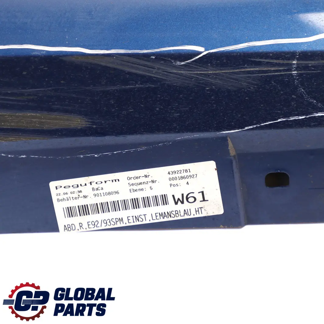 BMW E92 E93 M Sport Einstiegsleisten Seitenschweller Rechts Le Mans Blau - 381 - SKU 0036124-LMB - Teilenummer 0036124