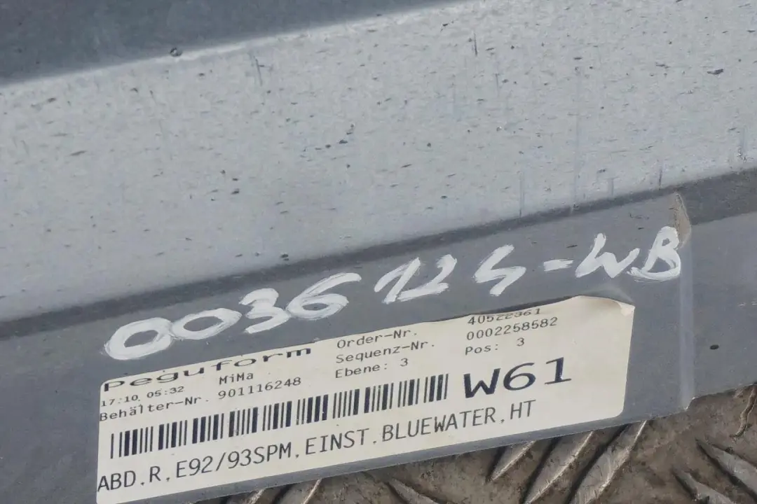BMW 3 er E92 E93 M Sport Schwellerleiste Schweller Rechts Bluewater Blau - 896 - SKU 0036124-WB - Teilenummer 0036124