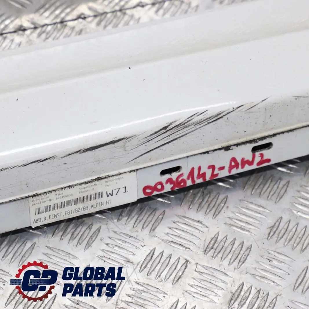 BMW 1 Series 2 E81 E82 E88 Sill Strip Side Skirt Right O/S Alpinweiss White - SKU 0036142-AW2 - Part number 0036142