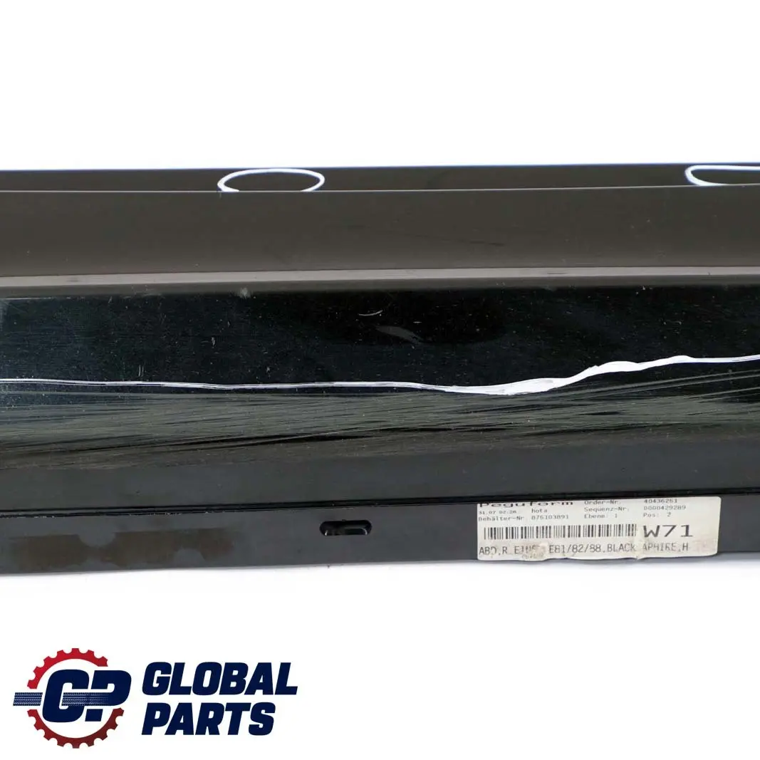 BMW E81 E82 E88 Sill Strip Side Skirt Right O/S Black Sapphire Metallic - SKU 0036142-BS4 - Part number 0036142