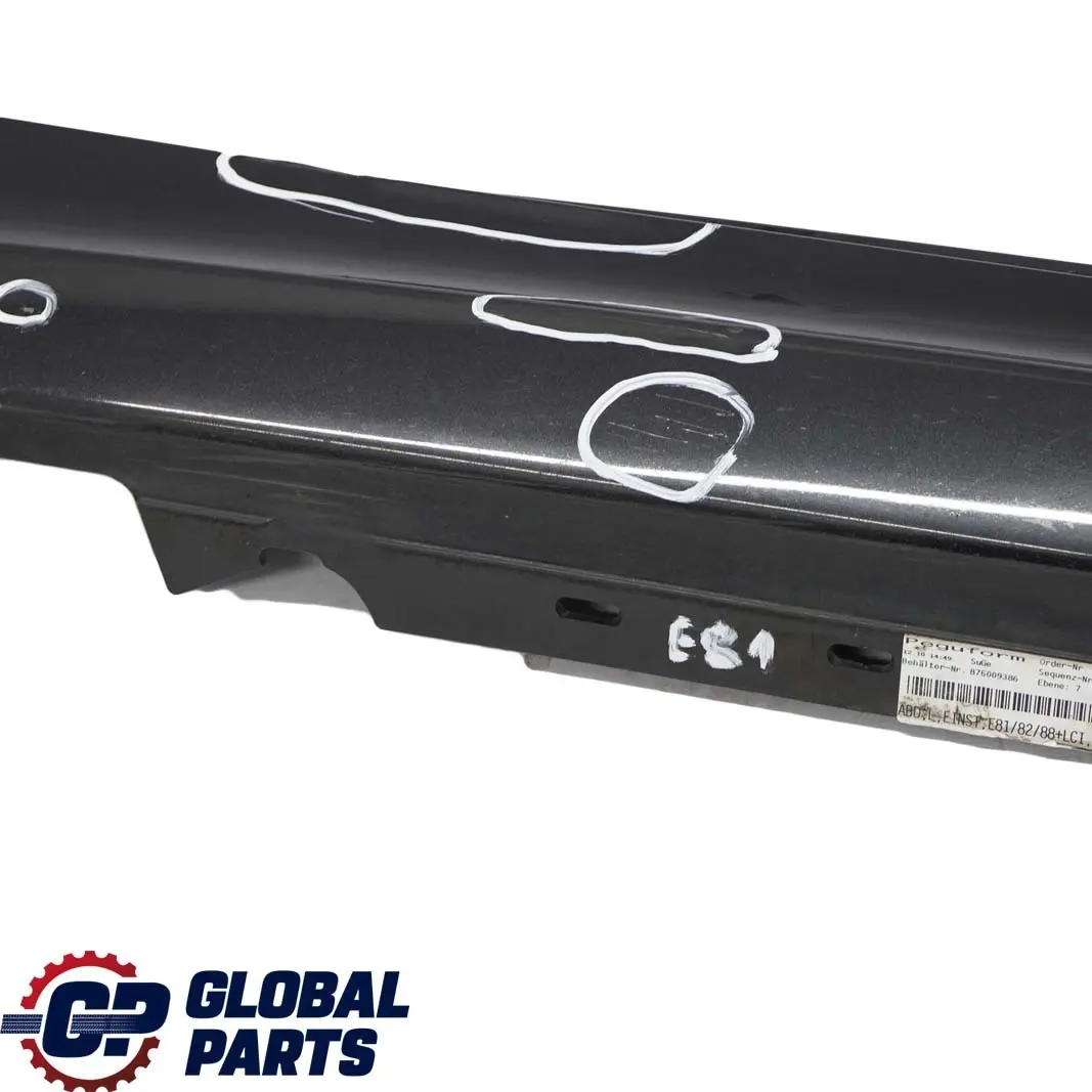Sill Strip Side Skirt Left N/S Black Sapphire Metallic to BMW 1 E81 E82 E88 3 with Part number 0036143 BMW 1 E81 E82 E88 3 Sill Strip Side Skirt Left N/S Black Sapphire Metallic - SKU 0036143-BS3 - Part number 0036143