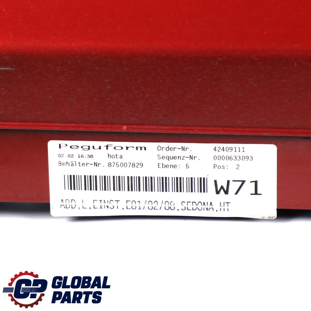 Sill Strip Skirt Left N/S Sedonarot Sedona Red - A79 to BMW 1 Series E81 E82 E88 with Part number 0036143 BMW 1 Series E81 E82 E88 Sill Strip Skirt Left N/S Sedonarot Sedona Red - A79 - SKU 0036143-SED1 - Part number 0036143