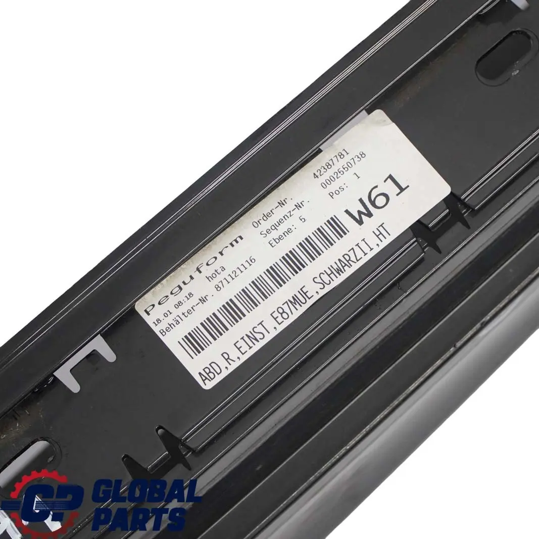 BMW 1 E87 LCI Sill Strip Side Skirt Right O/S Schwarz 2 Black - 668 - SKU 0036144-SCH1 - Part number 0036144