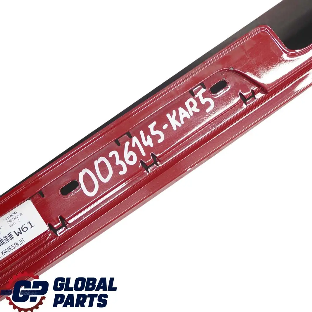 Listello Portiera Apertura Gonna SX Rosso-Cremisi Rosso - A61 per BMW E87 LCI 5 con numero di parte 0036145 BMW E87 LCI 5 Listello Portiera Apertura Gonna SX Rosso-Cremisi Rosso - A61 - SKU 0036145-KAR5 - Numero di parte 0036145