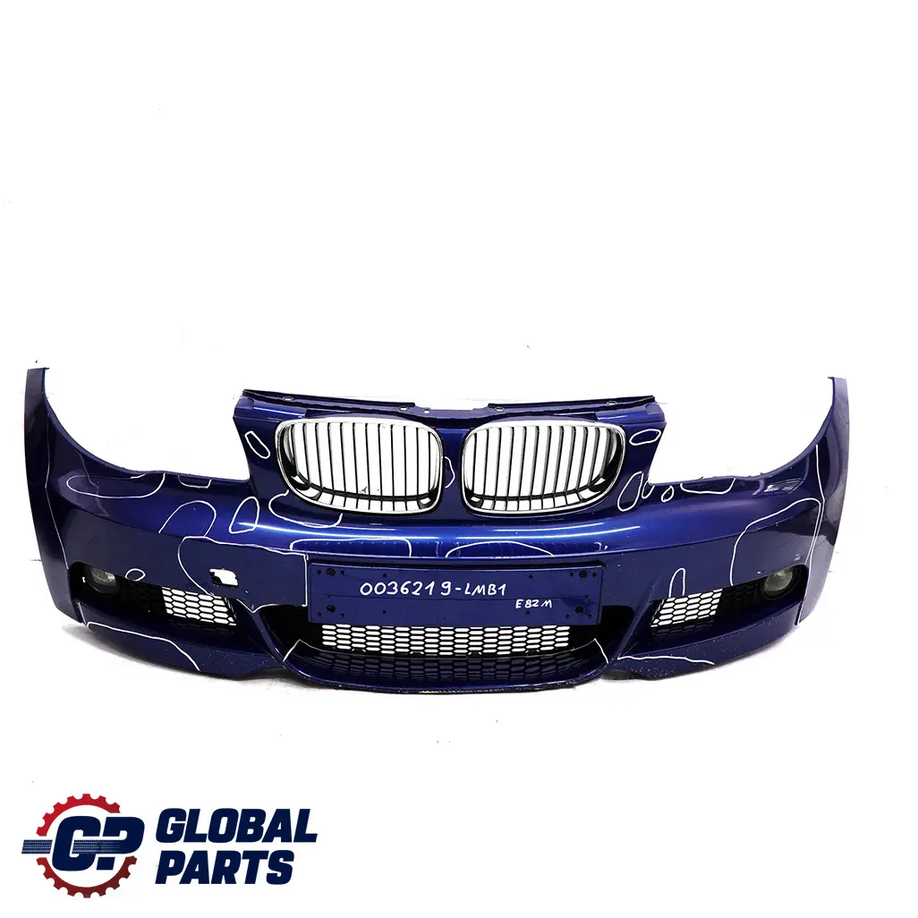 Front Bumper Trim Panel PDC Le Mans Blau Metallic - 381 to BMW 1 E82 E88 M Sport 1 with Part number 0036219 BMW 1 E82 E88 M Sport 1 Front Bumper Trim Panel PDC Le Mans Blau Metallic - 381 - SKU 0036219-LMB1 - Part number 0036219