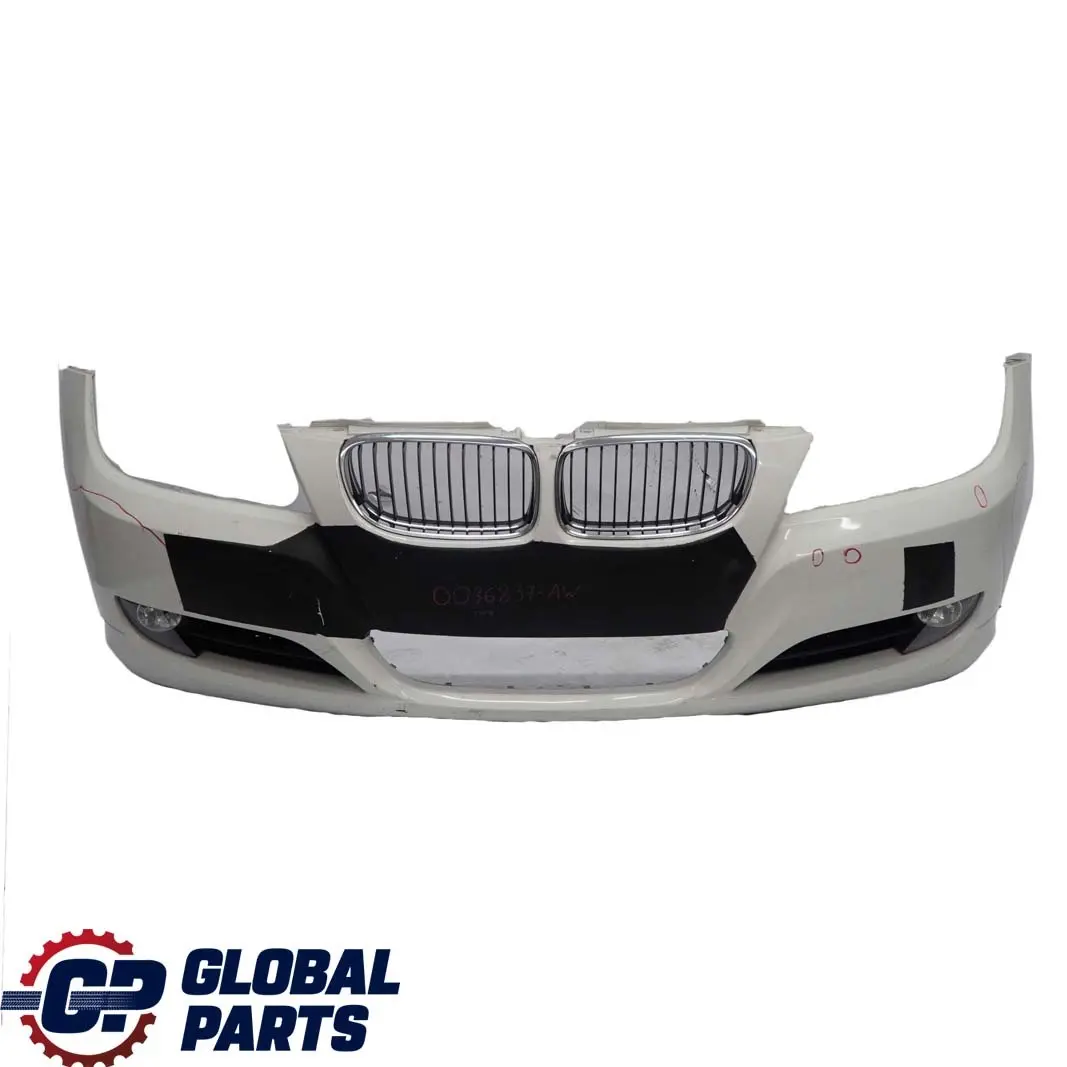 BMW E90 E91 LCI Front Bumper Trim Panel Complete Alpinweiss 3 White - 300 - SKU 0036837-AW - Part number 0036838