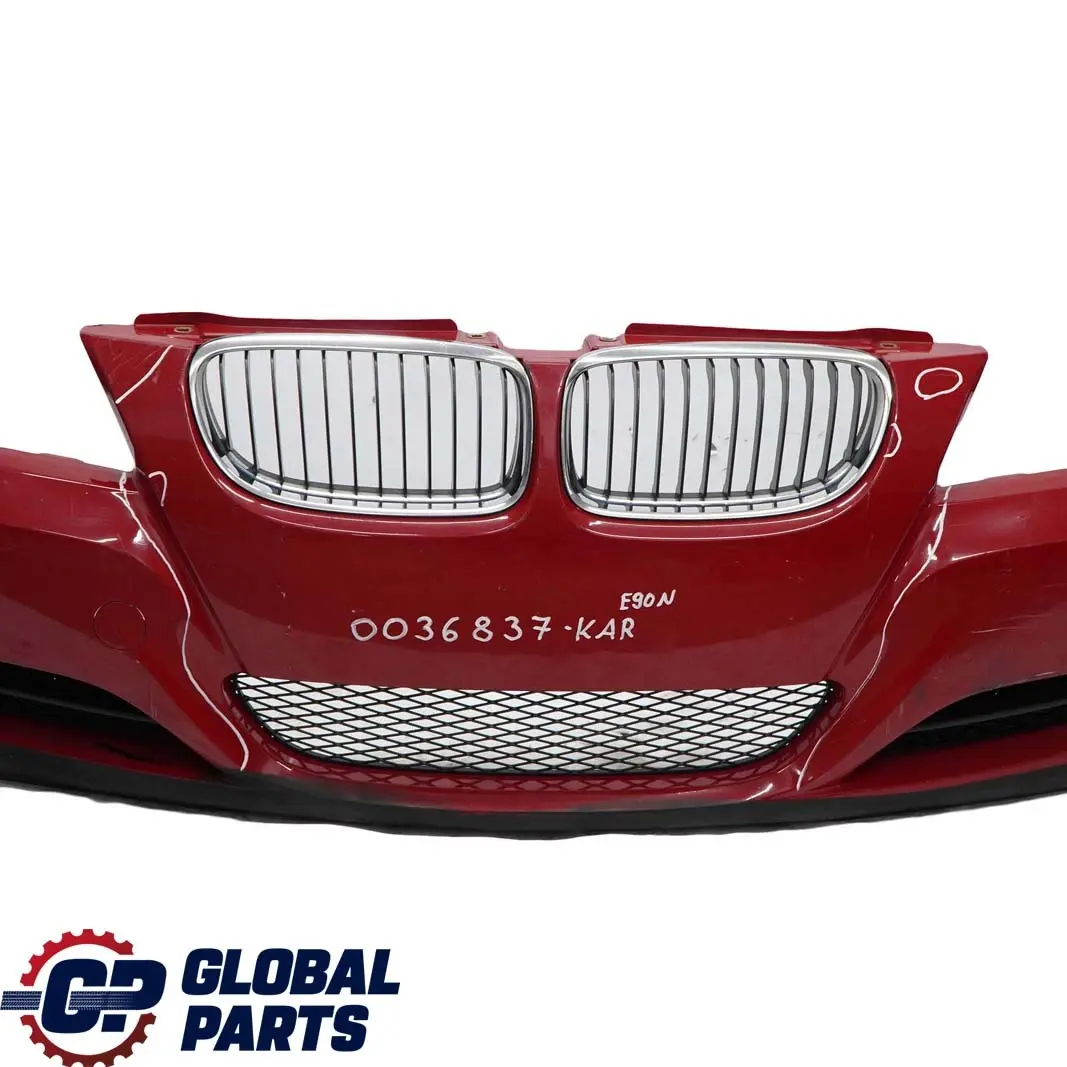 BMW 3 E90 E91 LCI Front Bumper Trim Panel Complete Karmesinrot Crimson Red A61 - SKU 0036837-KAR - Part number 0036838