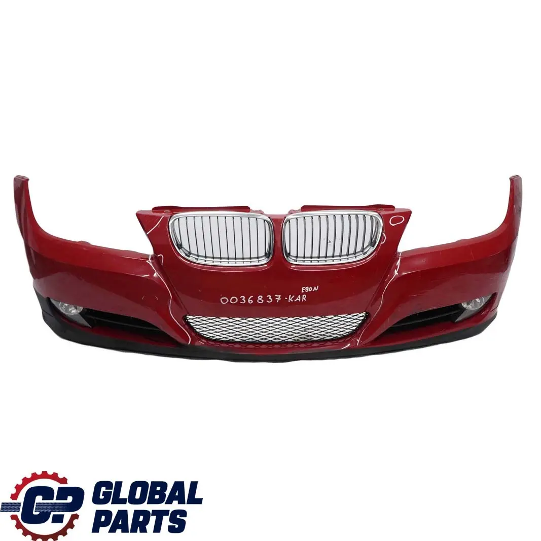 BMW 3 E90 E91 LCI Front Bumper Trim Panel Complete Karmesinrot Crimson Red A61 - SKU 0036837-KAR - Part number 0036838