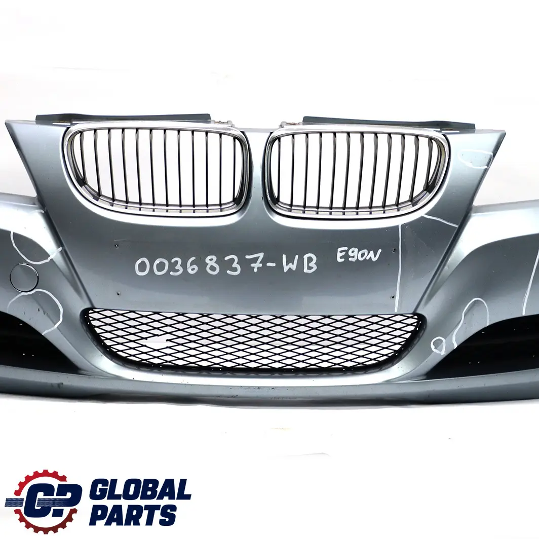 BMW 3 E90 E91 LCI Front Bumper Trim Panel Complete Bluewater Metallic - 896 - SKU 0036837-WB - Part number 0036838