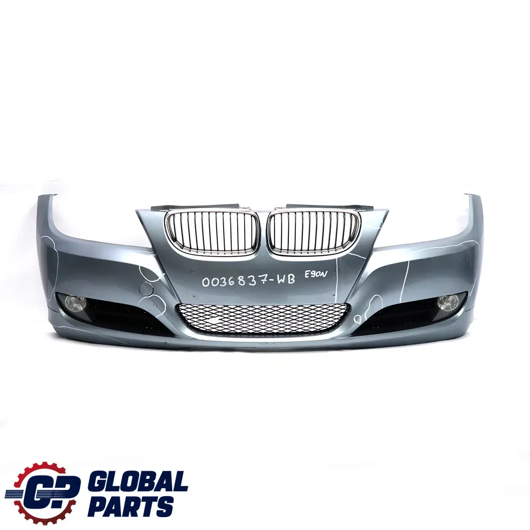 BMW 3 E90 E91 LCI Front Bumper Trim Panel Complete Bluewater Metallic - 896 - SKU 0036837-WB - Part number 0036838