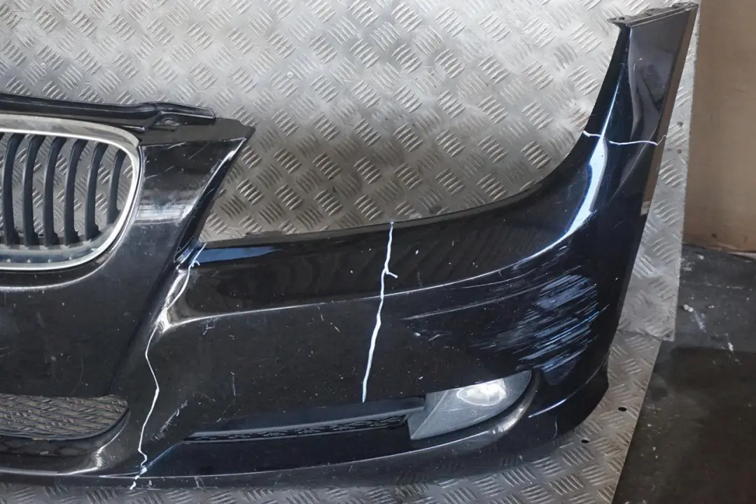 BMW 3 E90 E91 LCI Front Bumper Trim Panel Complete Black Sapphire - 475 - SKU 0036838-BS1 - Part number 0036838