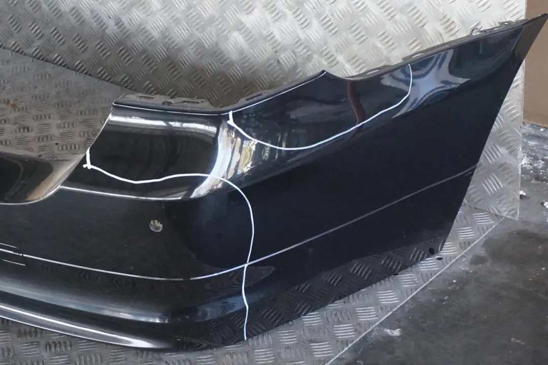 BMW 3 Series E91 LCI Rear Bumper Trim Panel Black Sapphire Metallic - 475 - SKU 0036883-BS - Part number 0036883