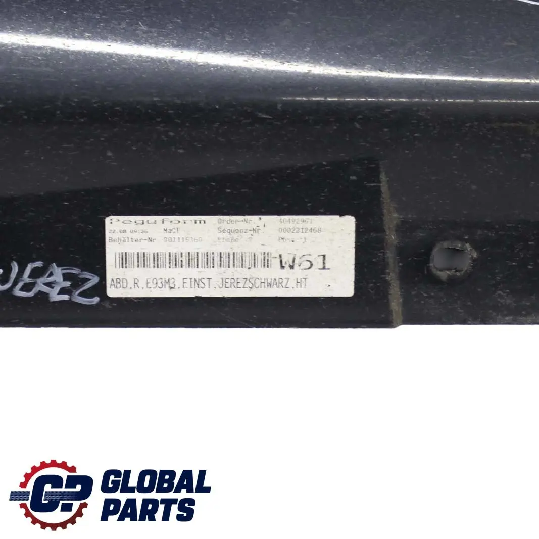 BMW E93 M3 Cabrio Listello Portiera Gonna Destra Nero Jerez - A73 - SKU 0037012-JEREZ - Numero di parte 0037012