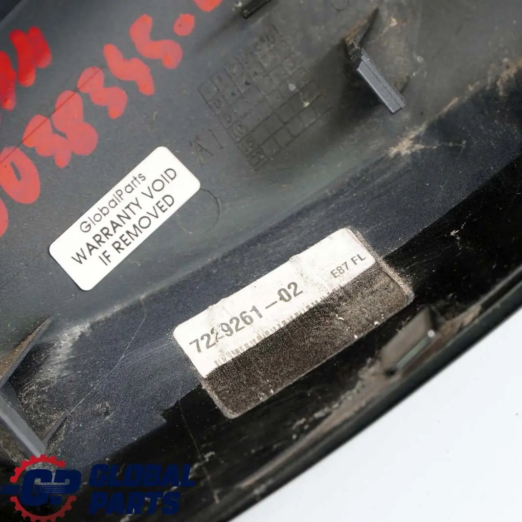 Tapa Carcasa Espejo Retrovisor Izquierdo Negro Zafiro 475 para BMW E81 E82 E87N LCI con número de pieza 0038345 BMW E81 E82 E87N LCI Tapa Carcasa Espejo Retrovisor Izquierdo Negro Zafiro 475 - SKU 0038345-BS1 - Número de pieza 0038345