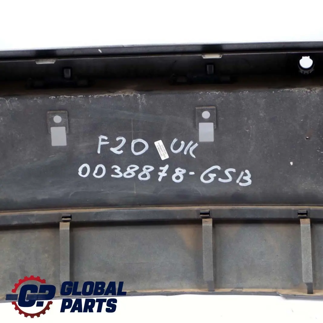 Bumper Trim Panel Glacier Silber Silver Metallic to BMW F20 F21 Sport Line Rear with Part number 0038878 BMW F20 F21 Sport Line Rear Bumper Trim Panel Glacier Silber Silver Metallic - SKU 0038878-GSB - Part number 0038878