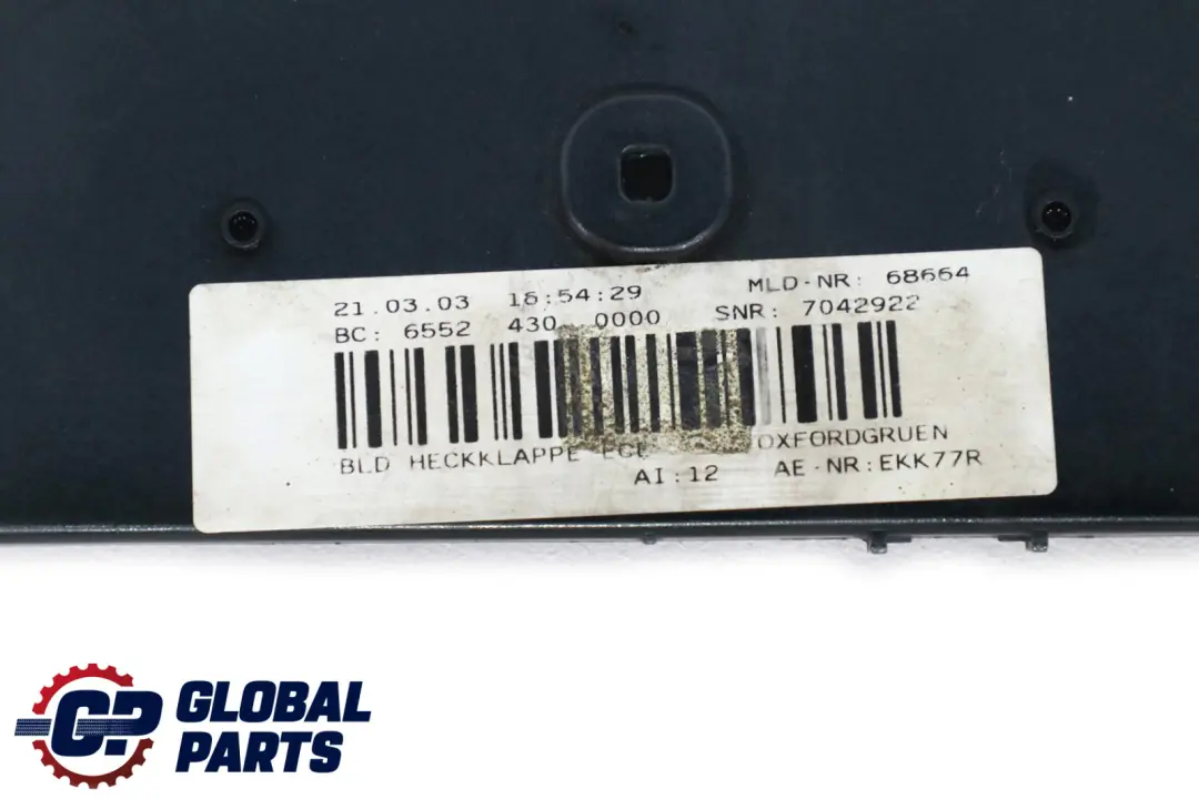 BMW 7 Series E65 E66 Finisher Trunk Boot Lid Tailgate Oxfordgruen Green - 430 - SKU 0137337-OXF - Part number 137337