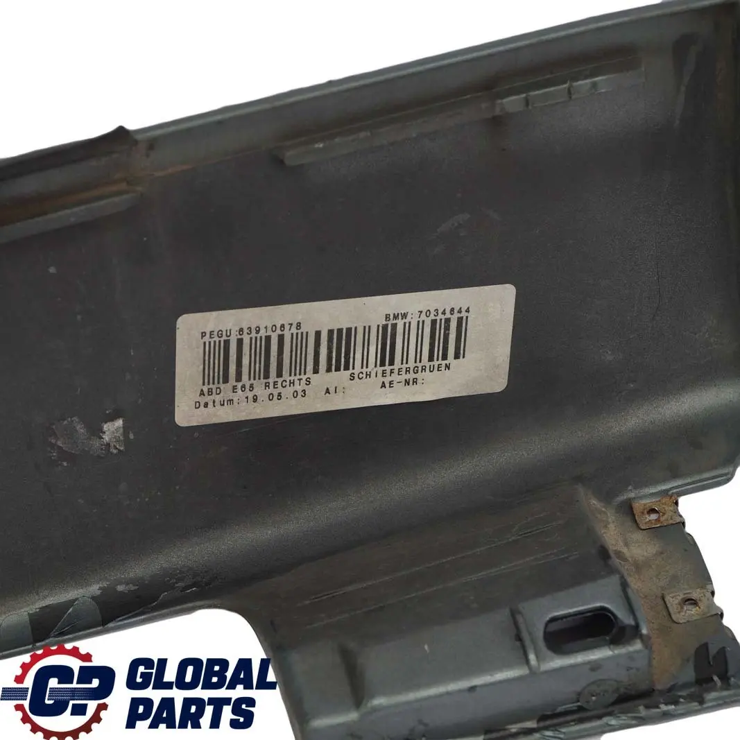 Door Sill Cover Skirt Right O/S Schiefergruen Slate Green - 449 to BMW 7 E65 with Part number 0140038 BMW 7 E65 Door Sill Cover Skirt Right O/S Schiefergruen Slate Green - 449 - SKU 0140038-SGM - Part number 0140038