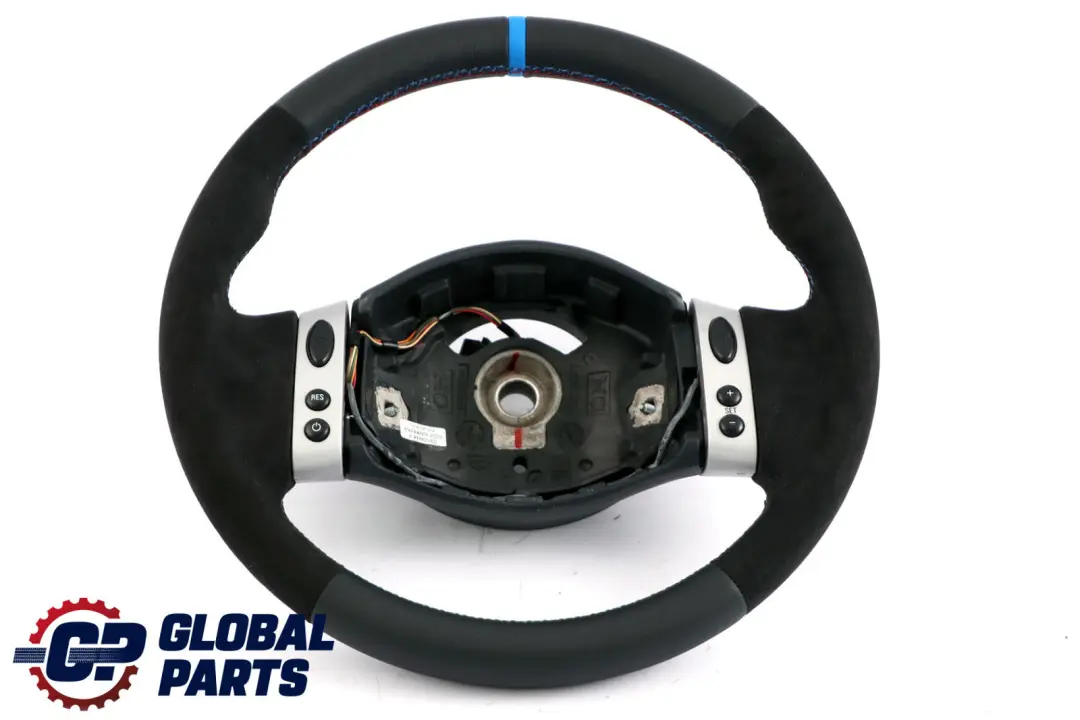 Nuova Pelle Nera / Alcantara Volante Sportivo Multifunzione per Mini Cooper R50 con numero di parte 0146480 Mini Cooper R50 Nuova Pelle Nera / Alcantara Volante Sportivo Multifunzione - SKU 0146480-3 - Numero di parte 0146480