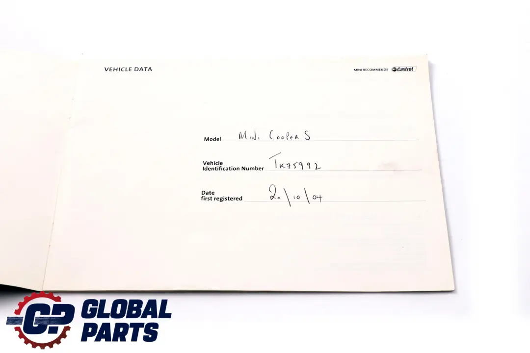 BMW Mini 1 R50 R52 R53 Service Booklet Owner's Handbook Set Pouch Case - SKU 0158093-2 - Part number 0158093